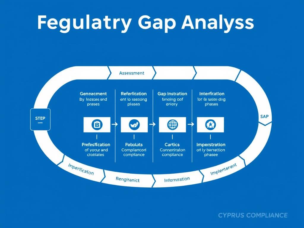 Regulatory gap analysis process flowchart for Cyprus compliance